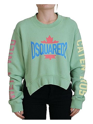 Dsquared2 Green Logo Printed Crew Neck Long Sleeve Women's Sweater (view 1)