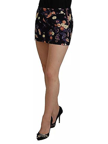 Dsquared2 Black Floral Embroidery Mid Waist A-line Mini Women's Skirt (view 2)