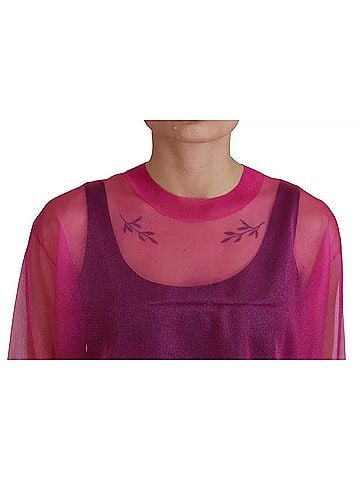 Dolce & Gabbana Basic Fuchsia Polyester Crewneck Pullover Women's Sweater (view 2)