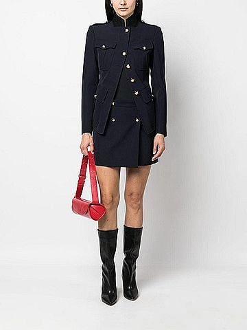 Alexander McQueen Women's Wool-Cotton Blend Mini Wrap Skirt (view 2)