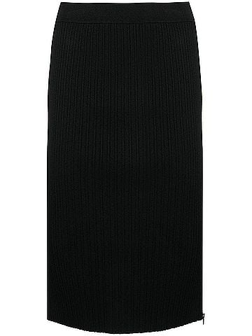 Tom Ford Women's Zipped Ribbed Silk Skirt (view 1)