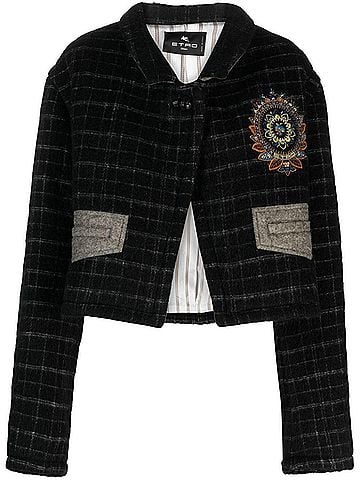 ETRO Women's Checked Crop Jacket (view 1)