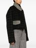 ETRO 100% Acetate Solid Black Women's Checked Crop Jacket Size S - photo 2