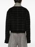 ETRO 100% Acetate Solid Black Women's Checked Crop Jacket Size S - photo 3