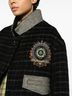 ETRO 100% Acetate Solid Black Women's Checked Crop Jacket Size S - photo 5
