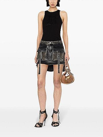 Blumarine Women's Logo Ribbed Cotton Tank Top (view 2)