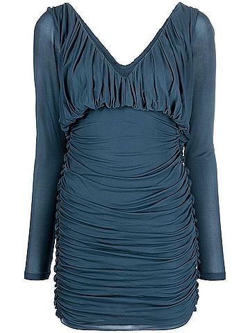 Saint Laurent Women's Draped Mini Dress (view 1)