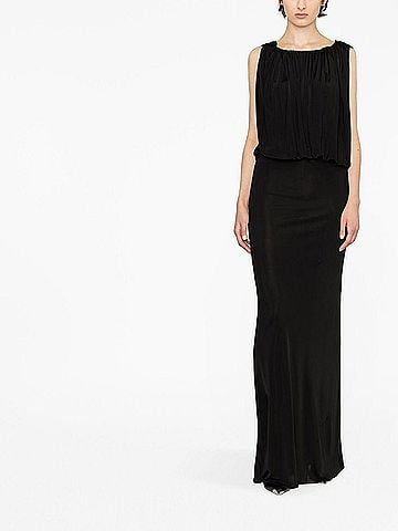 Saint Laurent Women's Draped Sleeveless Jersey Dress (view 2)