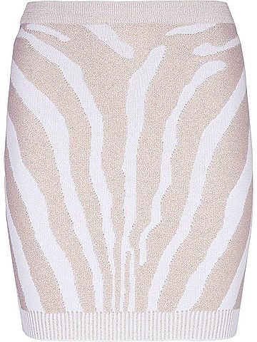 Balmain Women's Zebra Knit Short Skirt (view 1)