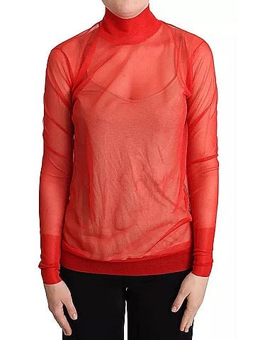 Dolce & Gabbana Basic Orange Semi Transparent Blouse Women's Sweater (view 1)