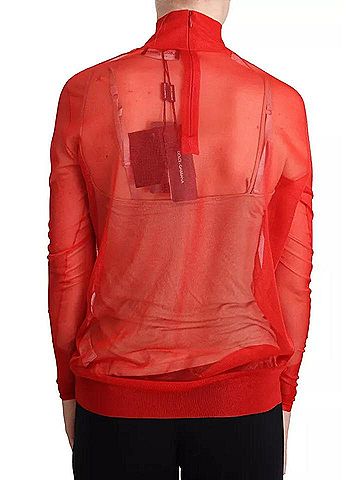 Dolce & Gabbana Basic Orange Semi Transparent Blouse Women's Sweater (view 2)