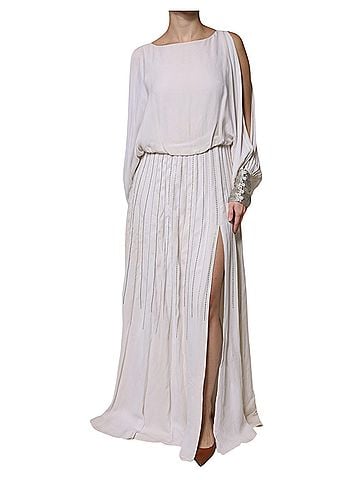 Christian Pellizzari Off White Embellished Long Maxi Women's Dress (view 1)