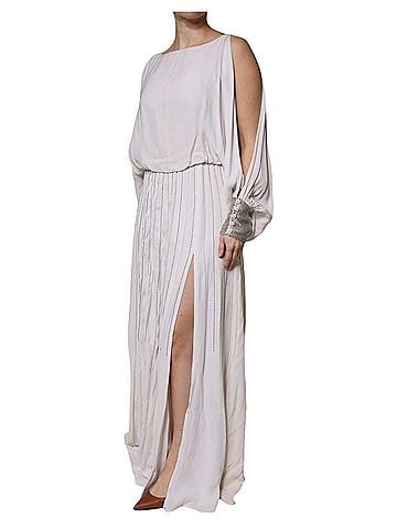 Christian Pellizzari Off White Embellished Long Maxi Women's Dress (view 2)