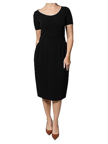 Emporio Armani Black Viscose Short Sleeves Sheath Midi Women's Dress (view 1)