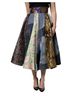 Dolce & Gabbana Basic 100% Silk Solid Multi Color Multicolor Patchwork High Waisted Midi Women's Skirt Size XS - photo 1