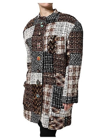 Dolce & Gabbana Basic Multicolor Patchwork Button Down Women's Jacket (view 2)
