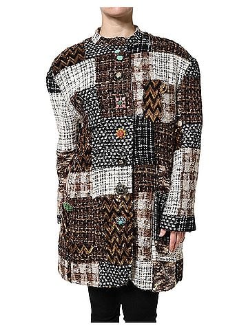 Dolce & Gabbana Basic Multicolor Patchwork Button Down Women's Jacket (view 1)