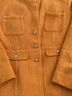 Chico's 65% Cotton 35% Polyester 100% Cotton Solid Yellow Jacket Size L - photo 4