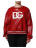 Dolce & Gabbana Basic 100% Wool Solid Red Red Wool DGLogo Embroidery Pullover Women's Sweater Size XL - photo 1