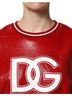 Dolce & Gabbana Basic 100% Wool Solid Red Red Wool DGLogo Embroidery Pullover Women's Sweater Size XL - photo 4