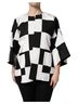 Dolce & Gabbana Basic 100% Silk Solid Black White Black Patchwork Jacquard Blazer Women's Jacket Size L - photo 1