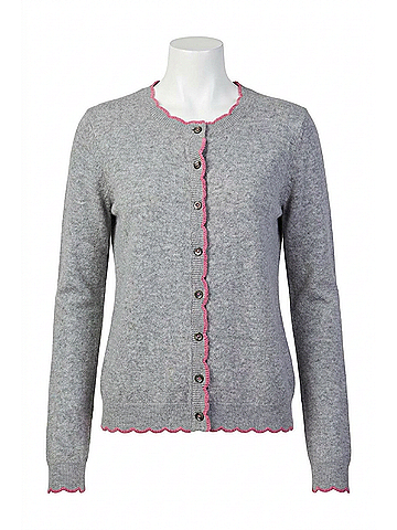 Fate Swift Contrast Edge Cardigan in Heather Grey (view 1)