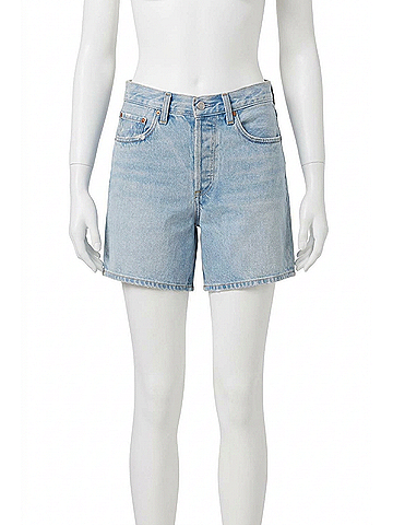 AGOLDE V-Waist Baggy Denim Shorts in Backbeat (view 1)