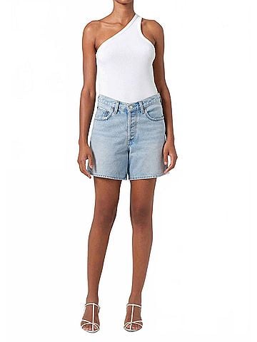 AGOLDE V-Waist Baggy Denim Shorts in Backbeat (view 2)