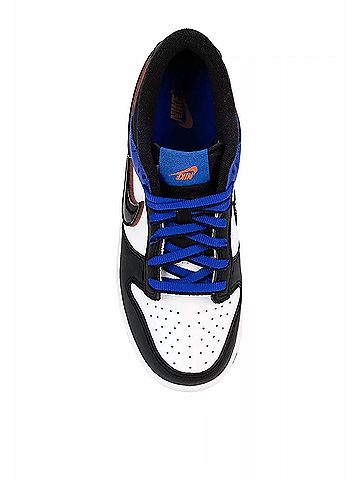 Nike Kids Dunk Low Shoes in White Black Racer Blue (view 2)