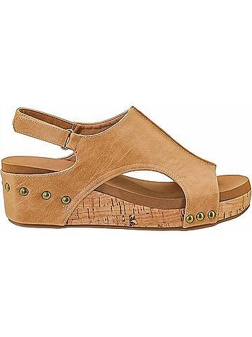 Corkys Women's Volta Wedge Sandal in Caramel Combo (view 1)