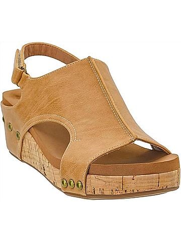 Corkys Women's Volta Wedge Sandal in Caramel Combo (view 2)