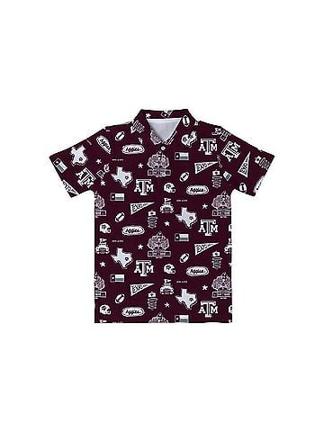 Vive La Fete Kid's Texas A&M Gameday Polo in Red (view 1)