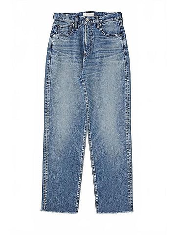 MOUSSY Women's Evelyn Cropped Straight-High Rise Jeans in Medium Blue (view 2)