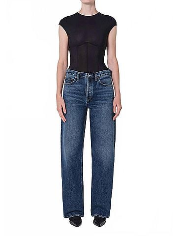 AGOLDE Arc Wide Leg Jeans in Shortwave (view 2)
