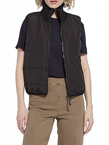 Lyssé Prudence Reversible Puffer Vest in Black (view 2)