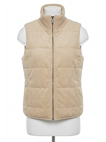 Lyssé Petra Reversible Puffer Sweater Vest in Beige (view 1)