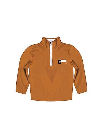 Vive La Fete Kid's Austin Texas Performance Fleece Jacket in Orange (view 1)