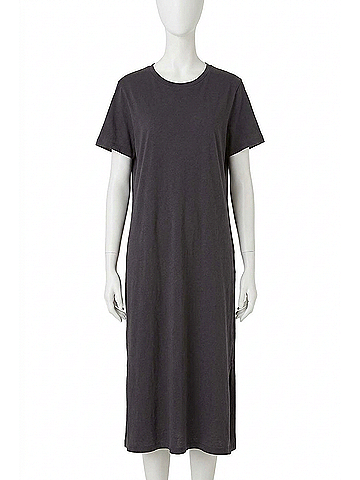 Patagonia Regenerative Organic Certified Cotton Tee Shirt Dress in Ink Black (view 1)