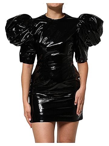 Dolce & Gabbana Basic Black Bodycon Sheath Puff Sleeve Mini Women's Dress (view 1)
