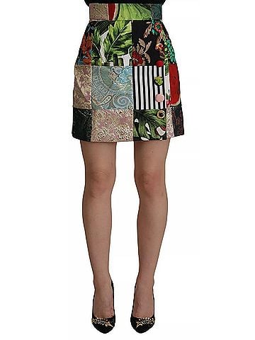 Dolce & Gabbana Basic Multicolor Patchwork A-line Polyester Women's Skirt (view 1)