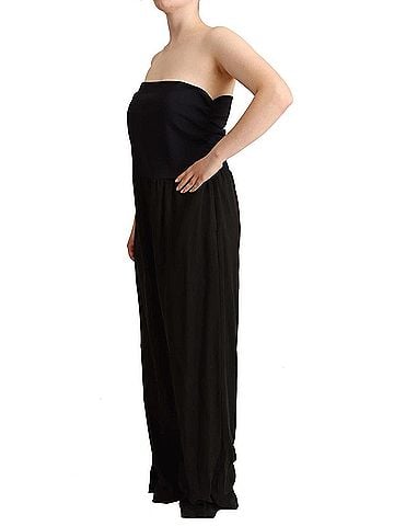 GF Ferre Black Lyocell Strapless Straight Trouser Women's Jumpsuit (view 2)
