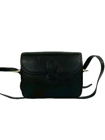 Yves Saint Laurent YVES SAINT LAURENT Vintage YSL Logo Leather Shoulder Bag/Pouch, Black, 26897 (view 1)