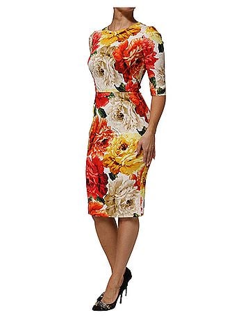 Dolce & Gabbana Basic Multicolor Floral Print Viscose Sheath Women's Dress (view 2)