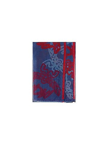 MCM Women's Blue Allover Logo Print Silk Wool Large Scarf Shawl (view 1)