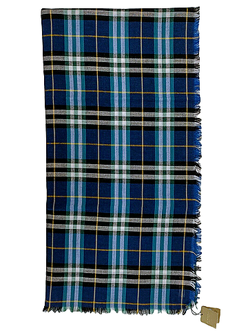 Burberry Canyan Blue Castleford Check Light Weight Large Scarf Shawl (view 2)