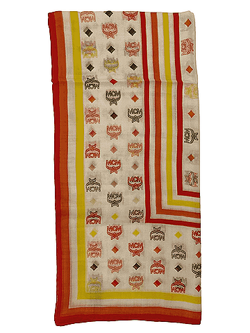 MCM White/Rainbow Logo Silk/Modal Jacquard Scarf (view 1)