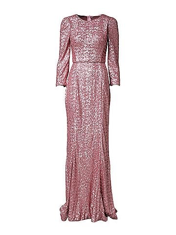 Dolce & Gabbana Basic Pink Sequinned Mermaid Long Gown Women's Dress (view 1)