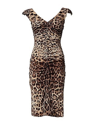 Dolce & Gabbana Basic Brown Leopard Sleeveless Sheath Midi Women's Dress (view 2)