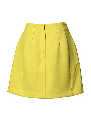 Dolce & Gabbana Basic Yellow Wool Buttoned High Waist Mini Women's Skirt (view 2)