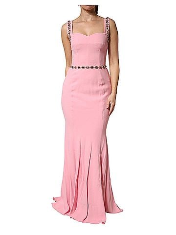 Dolce & Gabbana Basic Pink Embellished Sheath Mermaid Gown Women's Dress (view 2)